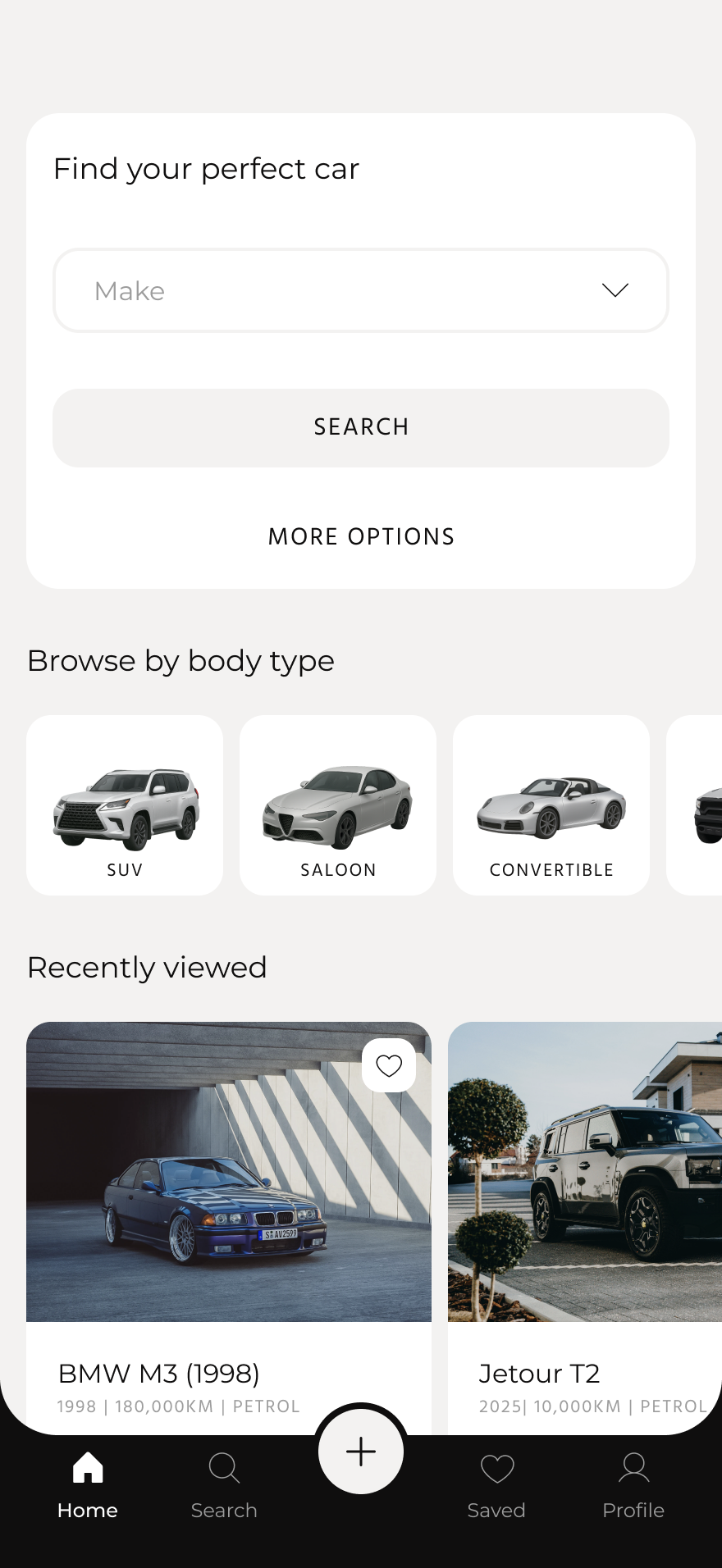 IMSHI home — search, body types, recently viewed
